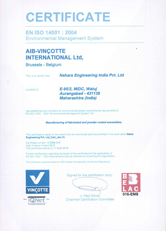 ENVIRONMENTAL MANAGEMENT SYSTEM. EN ISO 14001-2004