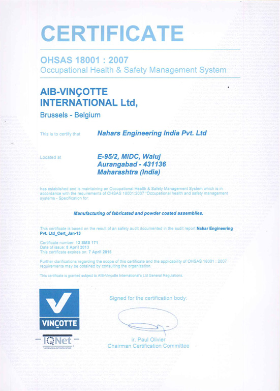 OCCUPECTION HEALT AND SEFTY MANAGEMENT SYSTEM.OHSAS 18001:2007